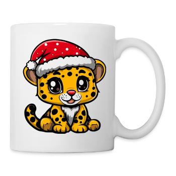 Leopard Weihnachten - Tasse - Weiß - Rechts