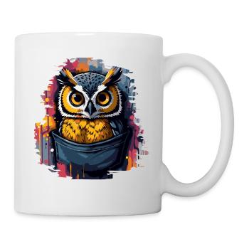 Owl grunge - Mug - white - Right
