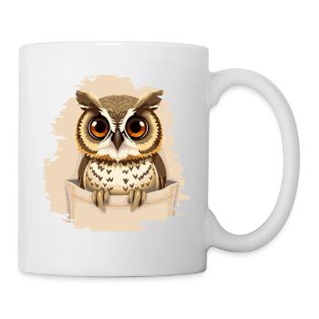 Owl simply big eyes - Mug - white - Right