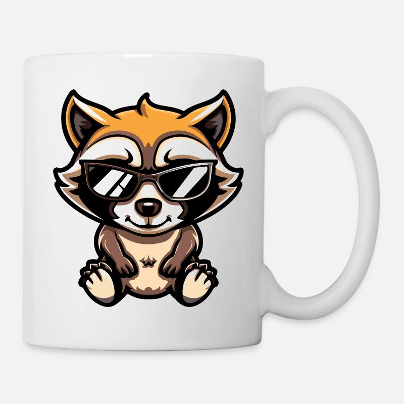 Raccoon Comic Cool - Mug - white