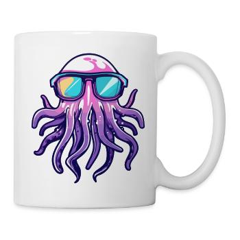 Qualle Comic Cool - Tasse - Weiß - Rechts