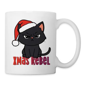 Chat noël rebelle noël chat noël plaisir - Mug blanc - blanc - Droite