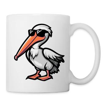 Pelikan Vogel Comic Cool - Tasse - Weiß - Rechts