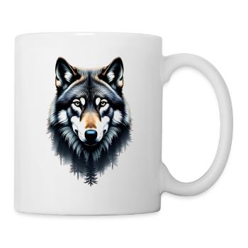 Alpha Wolf Tier Natur schön Wald Design - Tasse - Weiß - Rechts