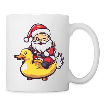Ente Weihnachtsmann Cartoon - Tasse - Weiß - Rechts
