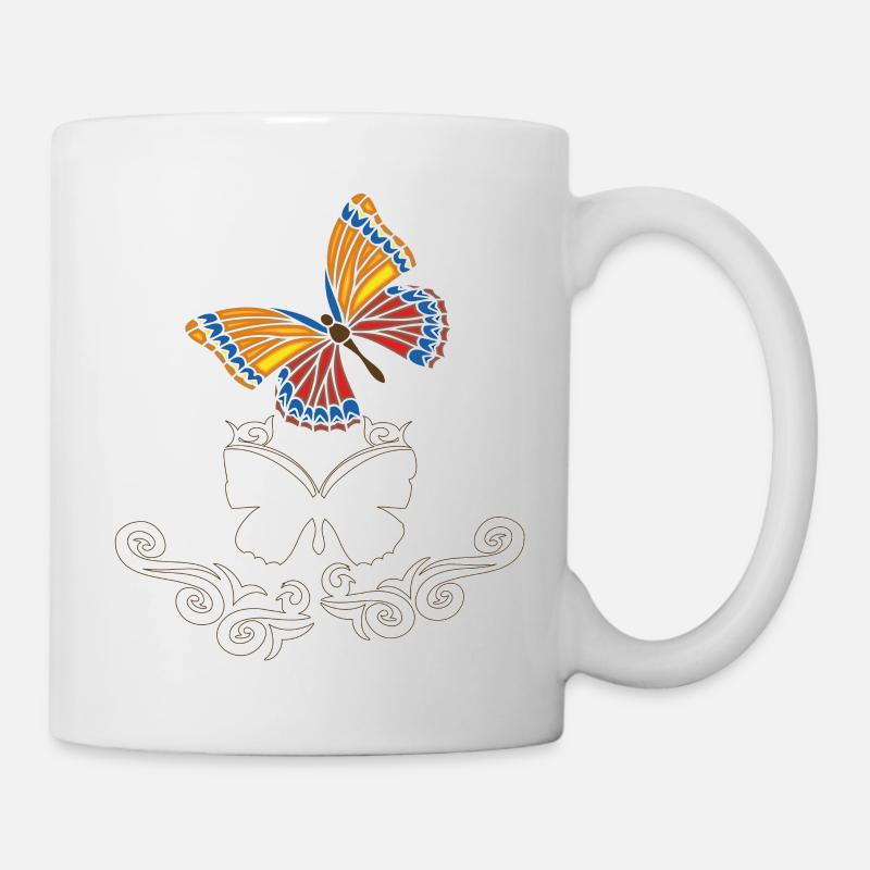 Schmetterling Frühling - Tasse - Weiß