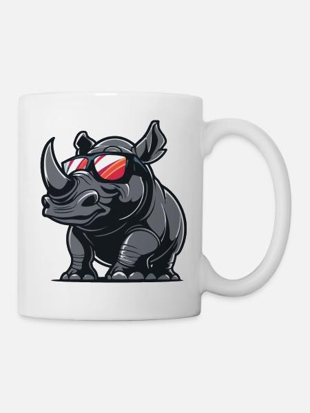 Nashorn Tier - Tasse - Weiß