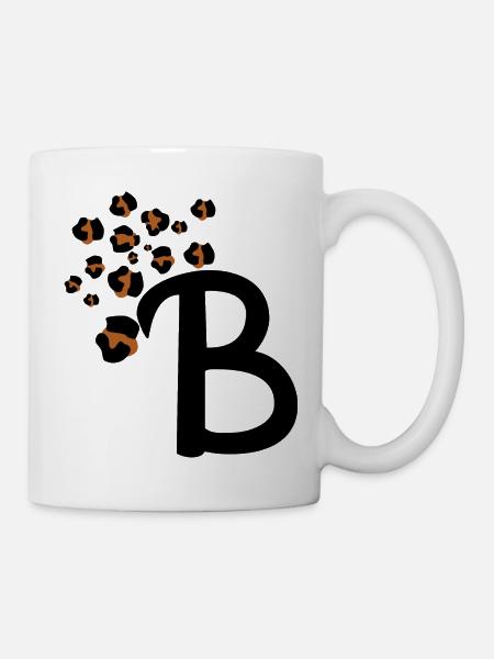 Buchstabe b Leopardenmuster - Tasse - Weiß