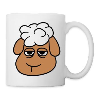 Schaf Müde Gelangweilt Leerer Blick Kopf Gesicht - Tasse - Weiß - Rechts