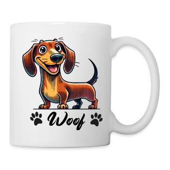 dachshund woof - Mug - white - Right