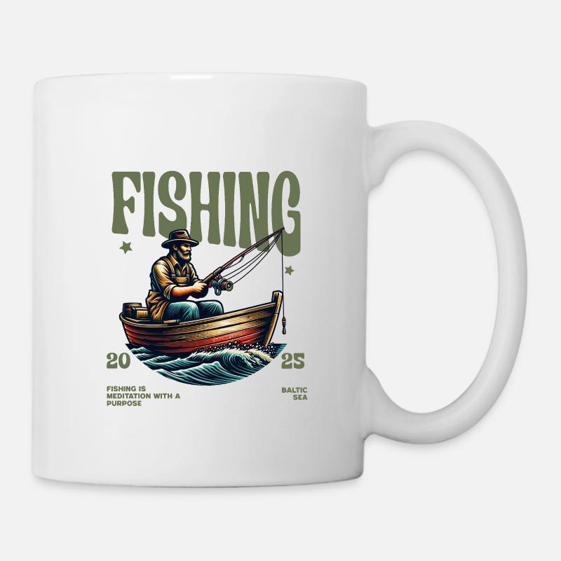 Fischen ist wie Meditation - Tasse - Weiß