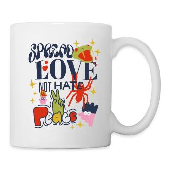 Spread Love, Not Hate - ein Shirt voller Liebe - Tasse - Weiß - Rechts