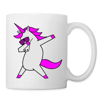dabbing unicorn cool - Tasse - Weiß - Rechts