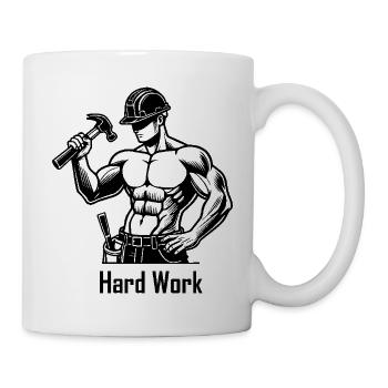 Ouvrier du bâtiment seins nus - Hard Work Design - Mug blanc - blanc - Droite