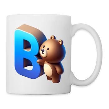 Cute bear with glowing letter B - Mug - white - Right