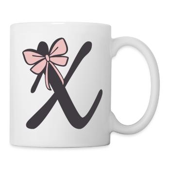 Initial letter X ribbon - Mug - white - Right