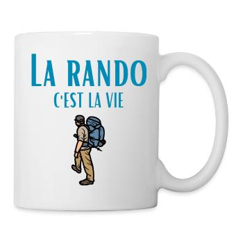 Wandern ist Leben. Humor, Leidenschaft, Wandern - Tasse - Weiß - Rechts