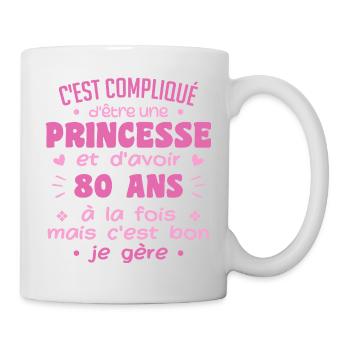Woman Princess Birthday 80 Years - Mug - white - Right