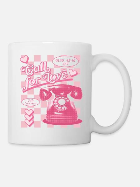Call for Love Hotline Ästhetik - Tasse - Weiß