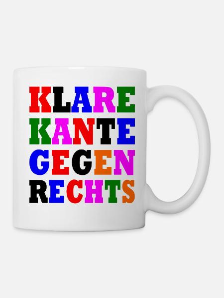 klare kante gegen rechts - Tasse - Weiß