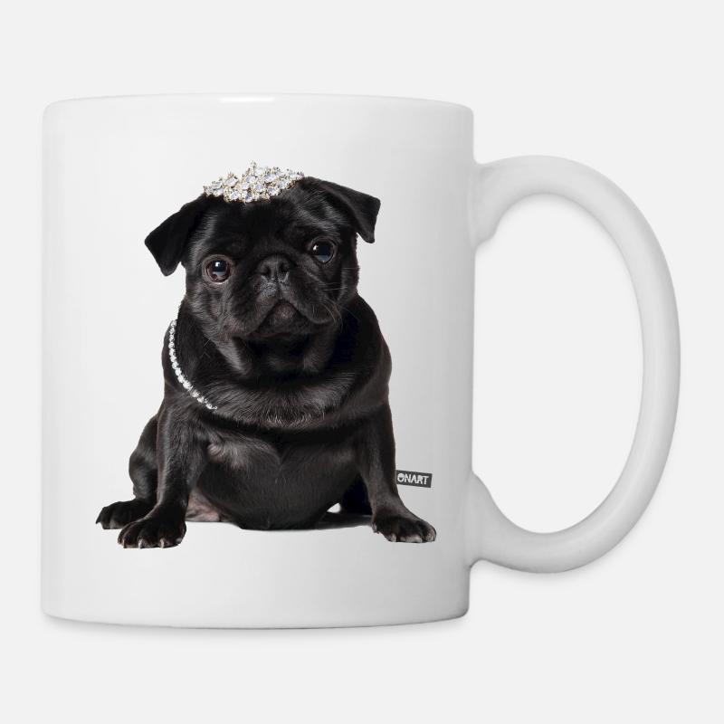 Mops schwarz - Tasse - Weiß