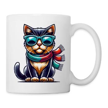 Lunettes de soleil chat BD - Mug blanc - blanc - Droite
