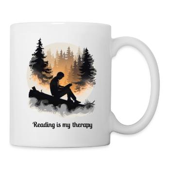La lecture est ma thérapie – Livres et relaxation - Mug blanc - blanc - Droite