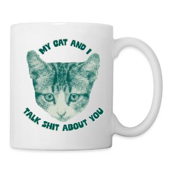 Sassy Cat Talk – Lustiges Katzenmotiv - Tasse - Weiß - Rechts