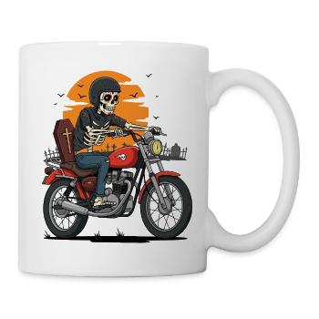 Motard squelette - Mug blanc - blanc - Droite