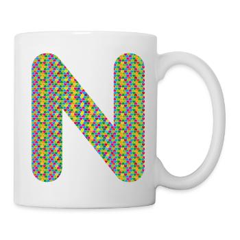 Buntes Herz N Design – Einzigartig & Stylisch! - Tasse - Weiß - Rechts