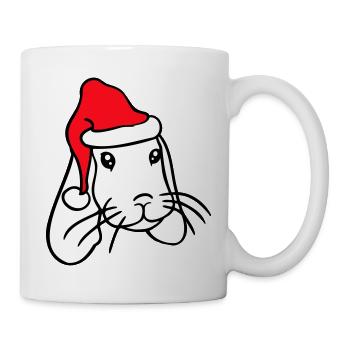 Bunny Santa Claus Christmas Hat Hat Gift - Mug - white - Right