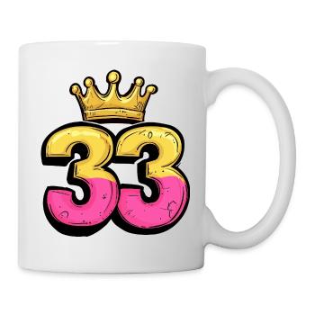 33 Nombre Couronne - Mug blanc - blanc - Droite