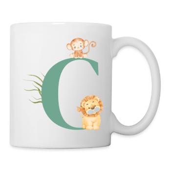 Lettre c vert animaux jungle - Mug blanc - blanc - Droite