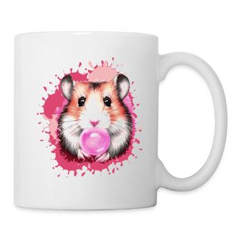 Hamster, graffiti, illustration, chewing gum, bubble - Mug - white - Right