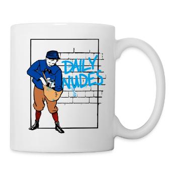 Daily Nudes Retro Post Design - Mug blanc - blanc - Droite