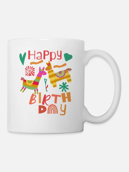 Happy Birthday Lama - Mug - white