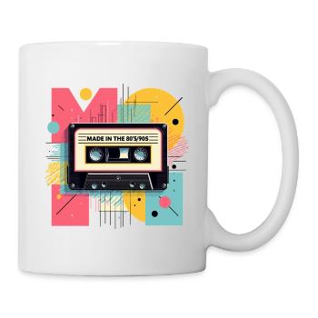 Retro 80er 90er Jahre Kassette Geschenk - Tasse - Weiß - Rechts