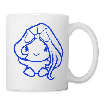 Bird Lady Woman Female Pretty Face Bow - Mug - white - Right