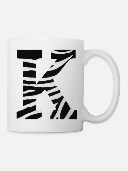 Buchstabe k Zebra - Tasse - Weiß