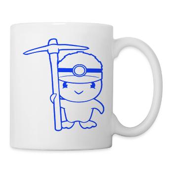 Ente Bergmann Spitzhacke Helm Lampe Minenarbeiter - Tasse - Weiß - Rechts