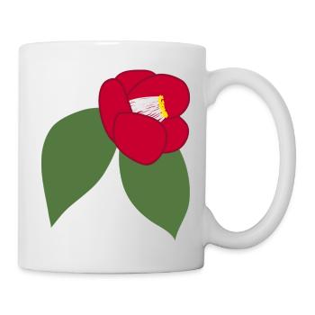 Elegante Rote Kamelienblüte Illustration1 - Tasse - Weiß - Rechts