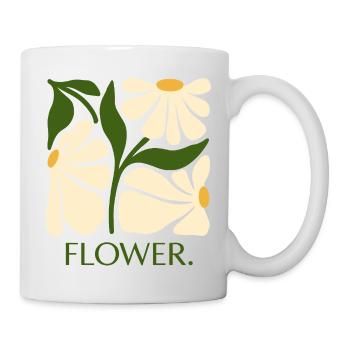 Vintage Flower Art - Tasse - Weiß - Rechts
