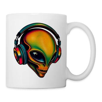 Multicoloured Alien Head - Mug - white - Right