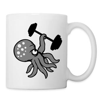 Octopus Bodybuilder Muscle Building Gym Gym - Mug - white - Right