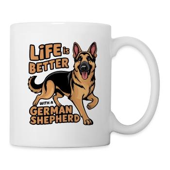 La vie est meilleure avec un berger allemand - Mug blanc - blanc - Droite