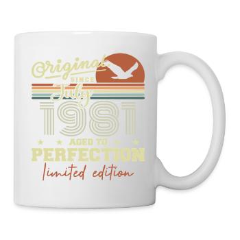 Juillet 1981 Anniversaire Rétro Né en Juillet 1981 - Mug blanc - blanc - Droite