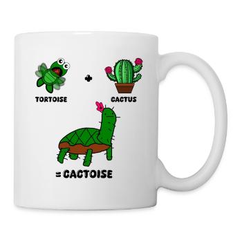 Cactoise – Fusion de tortues de cactus, doodle excentrique. - Mug blanc - blanc - Droite
