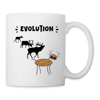 Deer Evolution – Drôles d’étapes de l’évolution. - Mug blanc - blanc - Droite