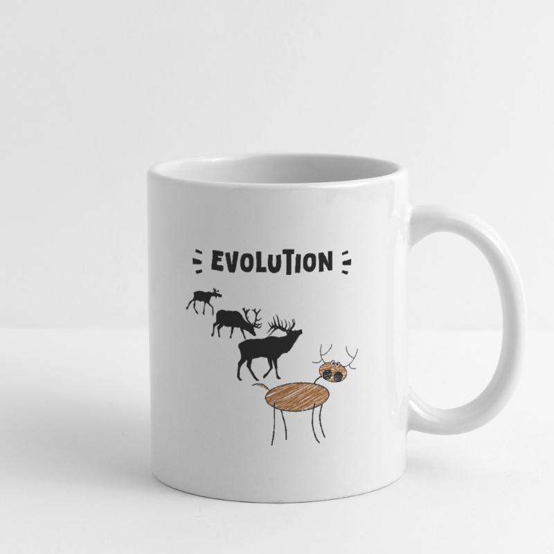 Die Evolution der Hirsche – Lustige Stadien der Evolution. Tasse