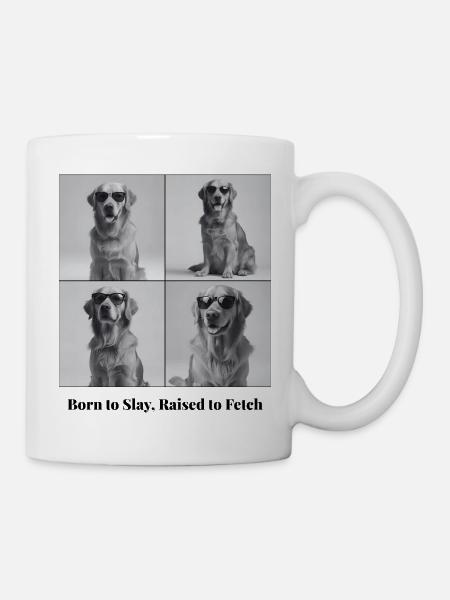 Geboren, um zu töten, aufgezogen, um zu apportieren - Golden Retriever - Tasse - Weiß